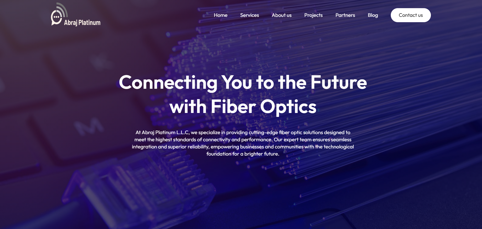 Homepage of the Abraj Platinum website