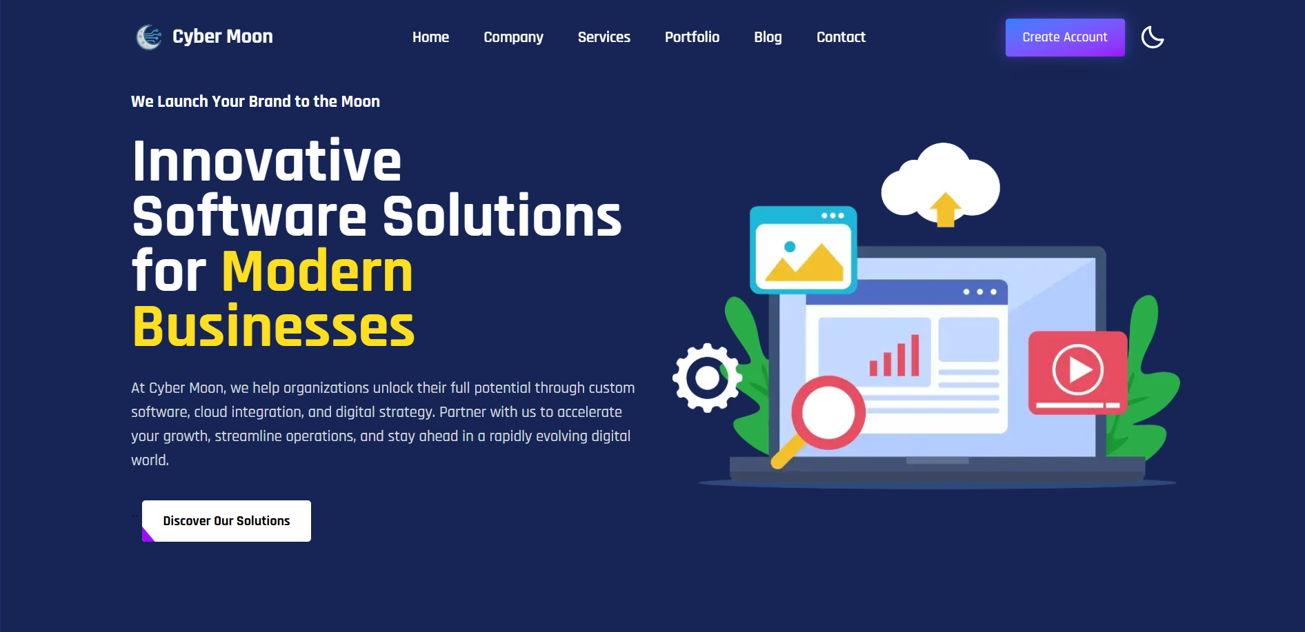 Homepage of the Cyber Moon project