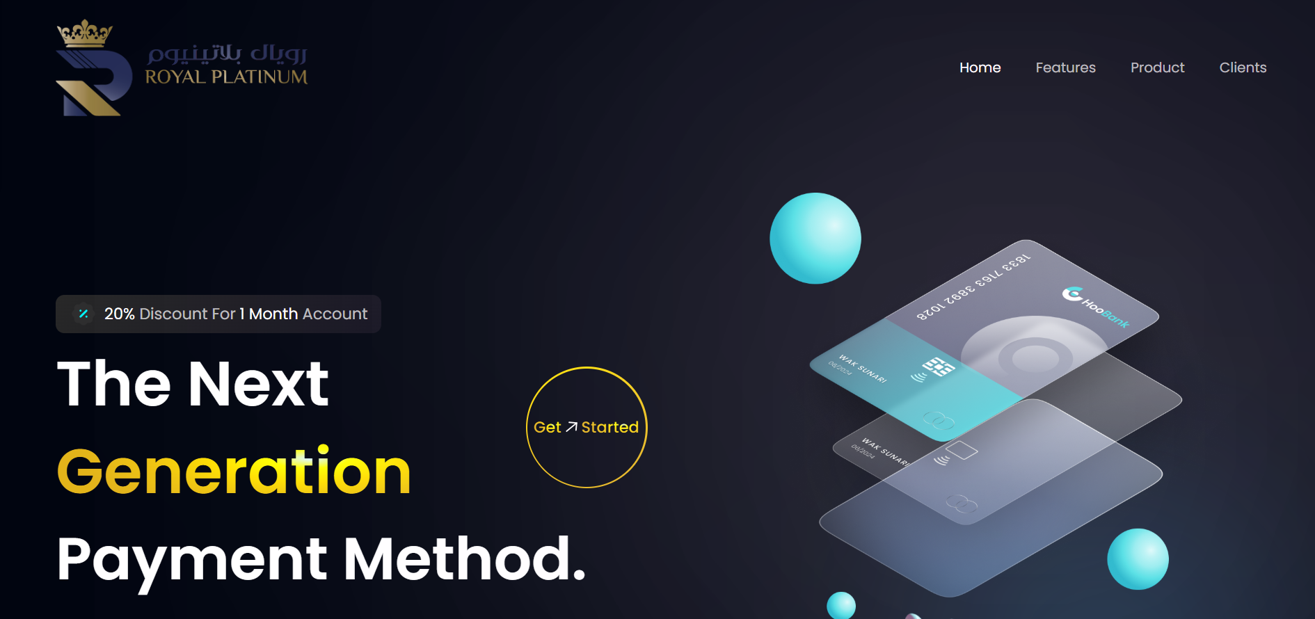 Homepage of the Royal Platinum financial services website